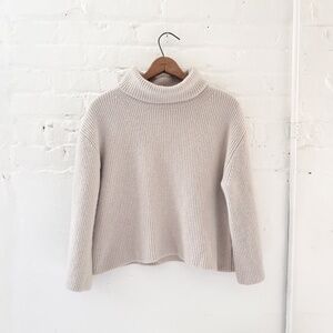 J. Crew Cashmere / Wool Blend Cropped Turtleneck Sweater - size medium
